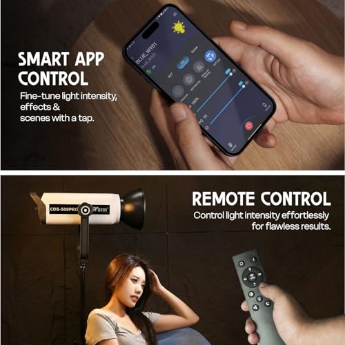 Image of HIFFIN (COB-500 Pro) 500W Bi-Color Continuous LED Video Light with Bowens Mount, Remote Control & Silent Cooling Fan, AC Power, 2800K-6800K CCT., 51800 Lux @1m, CRI 95+, Ideal for Photo & Videography