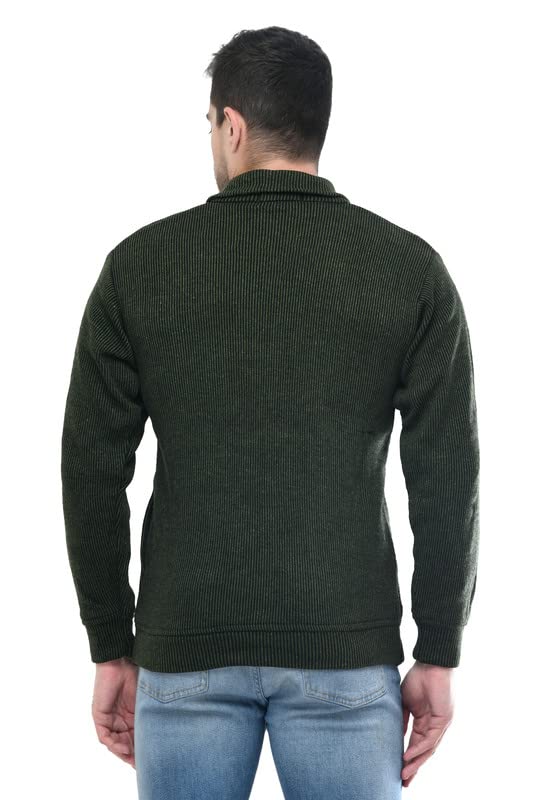 Image of MANRA MANRA Men Zipper Thick Fabric Woolen Winterwear Full Sleeve Collar with Side Pockets Jacket /Sweater