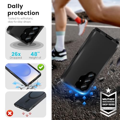 Cljlixcy Galaxy S25+ Case (6.7"), Drop Protection Full Body Heavy Duty Case,Shockproof/Drop/Dust Proof 3-Layer Protective Durable Cover for Samsung Galaxy S25+ 5G Black - image 3
