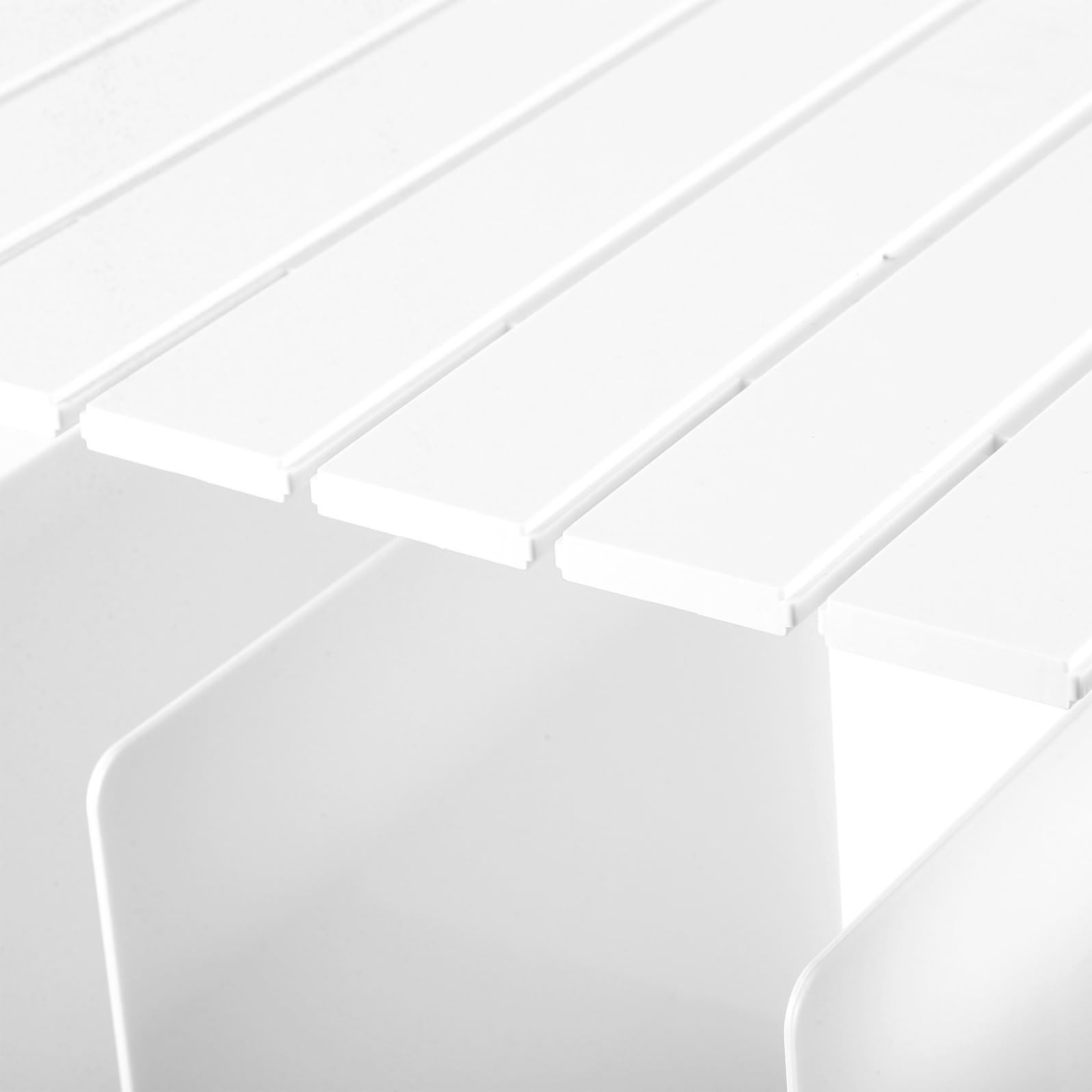 SOLUSTRE Organizer Bordi Lisci e Arrotondati per Borse da Armadio Bianco in ABS Design Regolabile e Divisori Regolabili, Doppio Strato per Casa e Camera da
