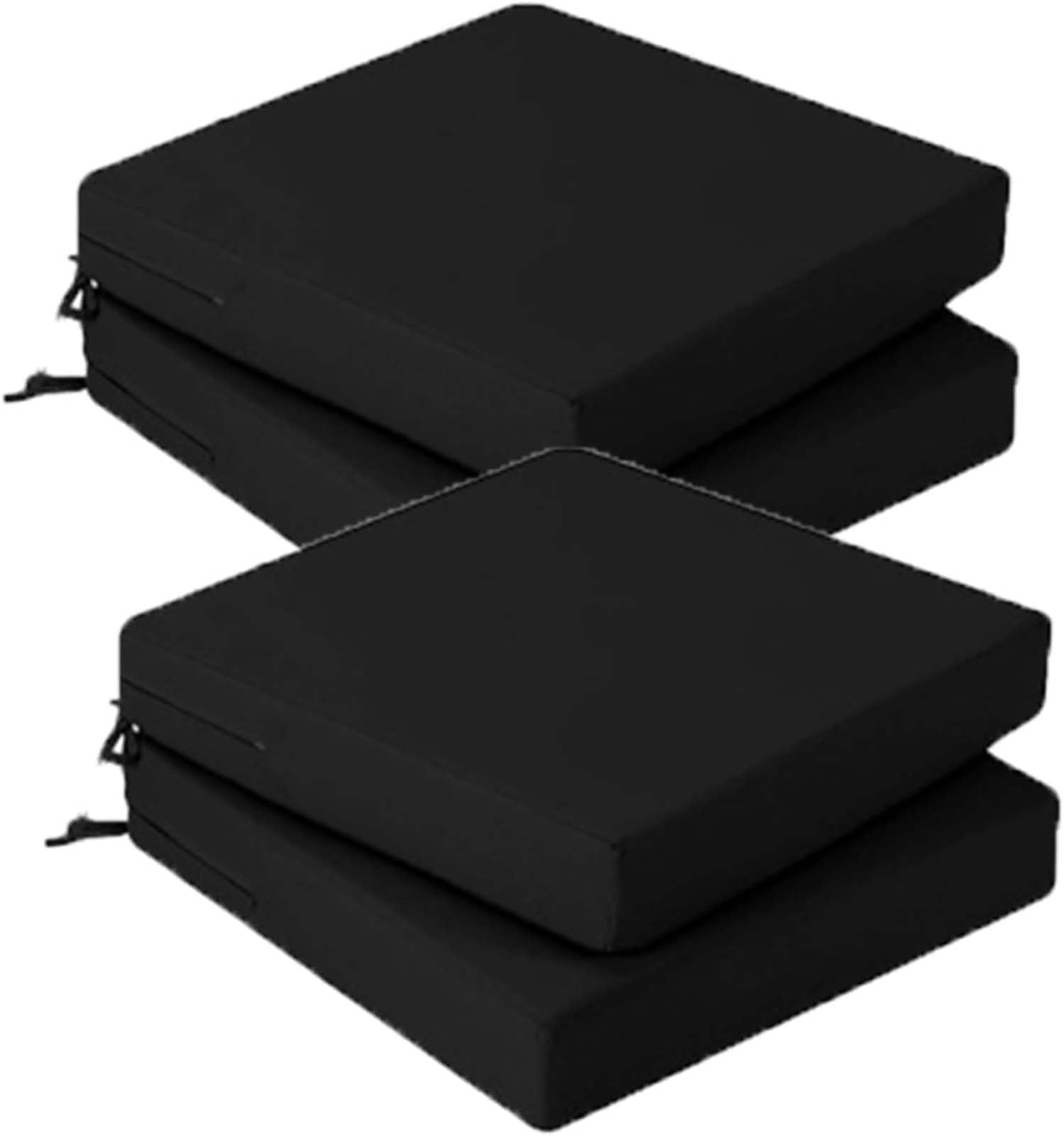 Galette de Chaise Exterieur 45x45cm(4pcs) Coussin de Chaise épais et imperméable en Mousse pour Cuisine, Salle à Manger, Salon et Jardin, Meubles en rotin, Housse zippée amov