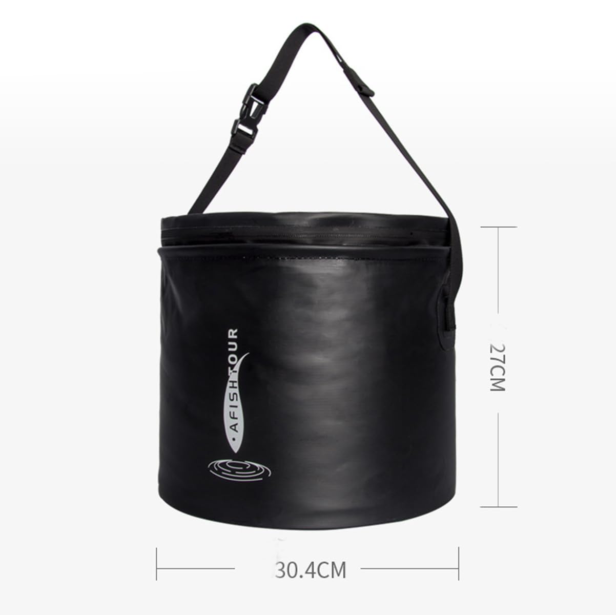 Secchio da Pesca Pieghevole per Campeggio Portatile Impermeabile Contenitore Dell'Acqua per Pesci Vivi 30.4x27CM