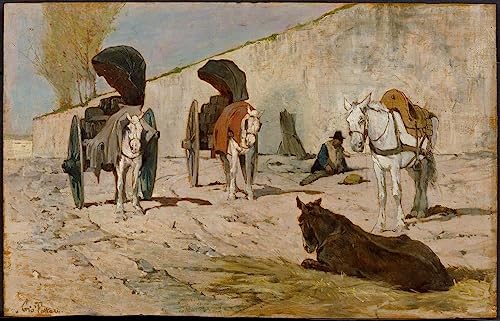 Tableau Fattori Brouettes Romaines Rompre la Monotonie des Murs Chambre 60x90