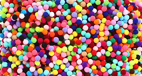Image of KRAFTMASTERS�1CM 100PCS Assorted Pom Poms, Craft Pom Pom Balls, Colorful Pompoms for DIY Creative Crafts Decorations, Kids Craft Project