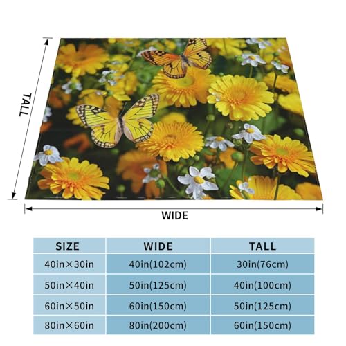 Couverture flanelle papillon jaune un cadeau réconfortant pour lit - 4