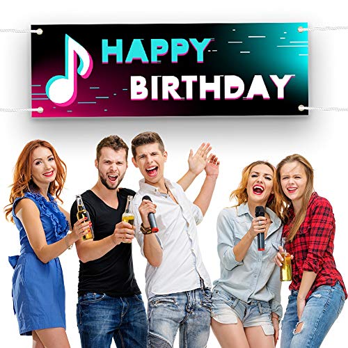 image for Happybell TIK Tok Happy Birthday Banner Birthday Decorations Yard Sign