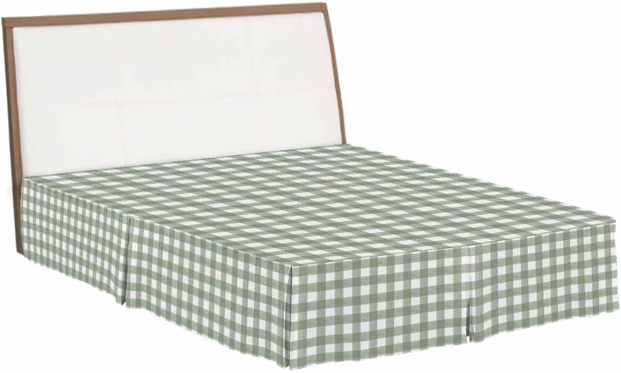 Amazon.com: Sage Green Bed Skirt with Split Corners Queen Size 16