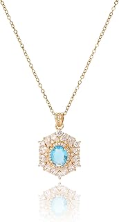 Crystal Birthstone Pendant Necklace, Gold Plated Chain, Cubic Zirconia Necklace,Dainty Baroque Necklace,Women's Birthday Valentines Day Mothers Day Christmas Gifts