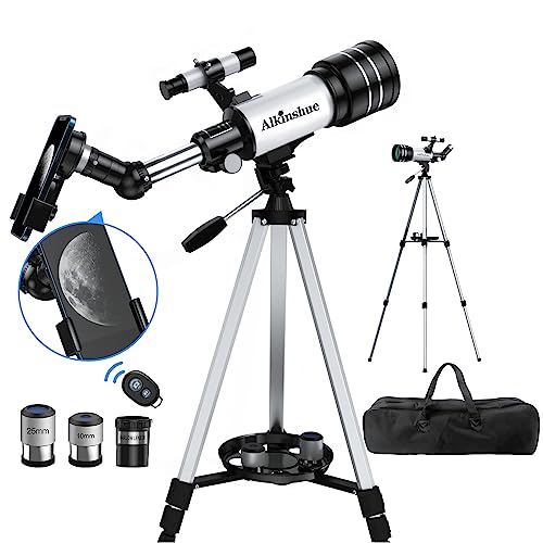 Telescopio per bambini, telescopio per bambini, astronomia, telescopio per adulti, apertura 70 mm, supporto AZ, 400 mm, telescopio per bambini principianti con treppiede, adattatore per cellulare