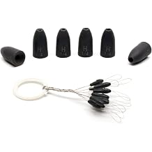 Harmony Fishing - Tungsten Bullet Worm Weights Chip-Proof Oxide Coated for bass Fishing [Includes Weight Pegs]