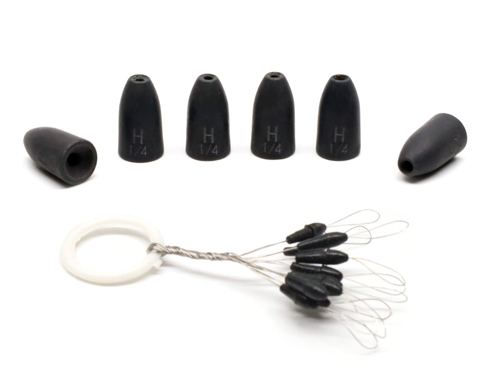 Harmony Fishing - Tungsten Worm Weights Weight Pegs (Select Size/Qty) for Bass Fishing (1/16 oz (8 Pack))