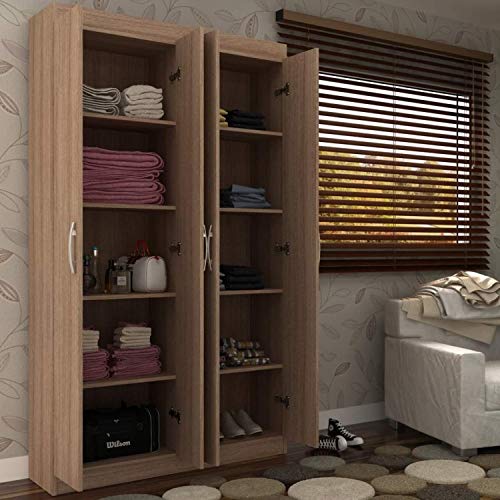 Armário Multiuso 4 Portas 8 Prateleiras Milão Espresso Móveis