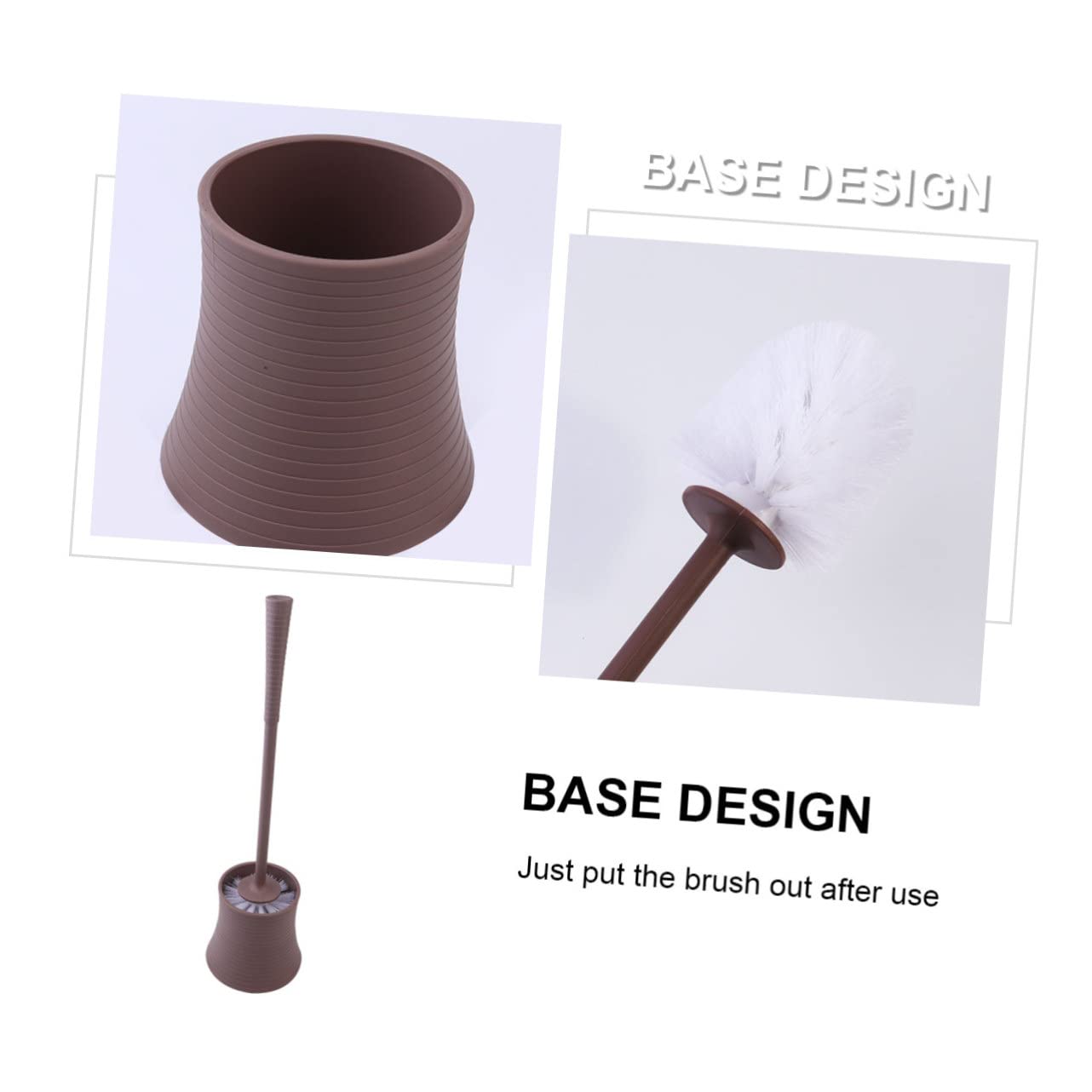 Alipis 2piezas Escobilla De Inodoro con Base Cepillo De Limpieza para Baño Accesorios De Higiene para Hogar y Hotel Color Café