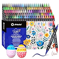 XPaoFey Lot De 38 Marqueurs De Peinture Acrylique à Double Pointe Pour Peinture Sur Roche, Bois, Toile, Céramique, Verre, Pierre, Tissu, Loisirs Créatifs