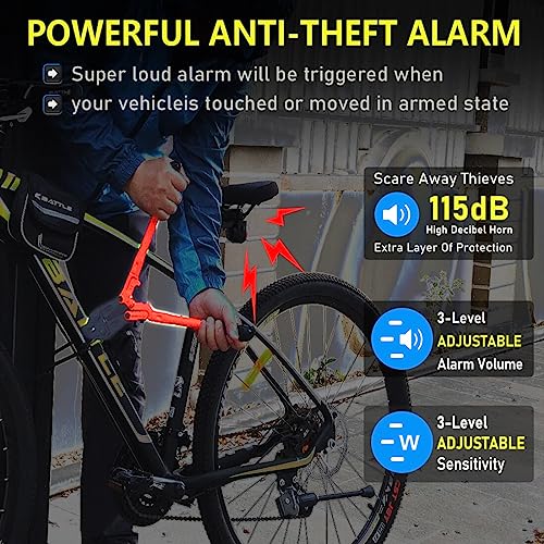 Padonow Smart Bike Tail Light: Rear Bicycle Brake Light Usb Rechargeable Wireless Anti-Theft Alarm Taillight Auto Red Led Flashing Back Lights Waterproof Road Cycling High Lumen Daytime Strobe Light #TOP1