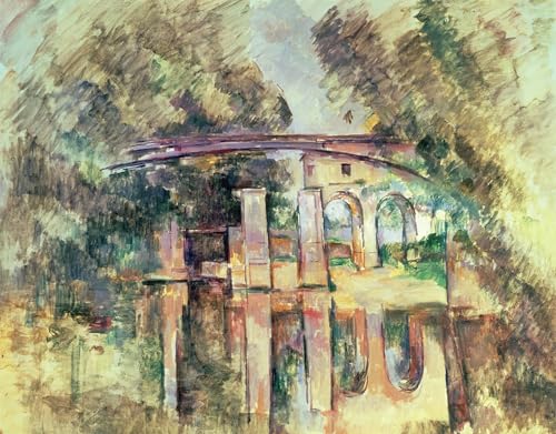 Cartel retro de Paul Cézanne el acueducto y la esclusa, pintura mural 60x90cm