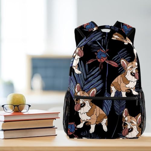 Sac à dos Corgi pour ordinateur portable, cartable d'école imperméable - 5