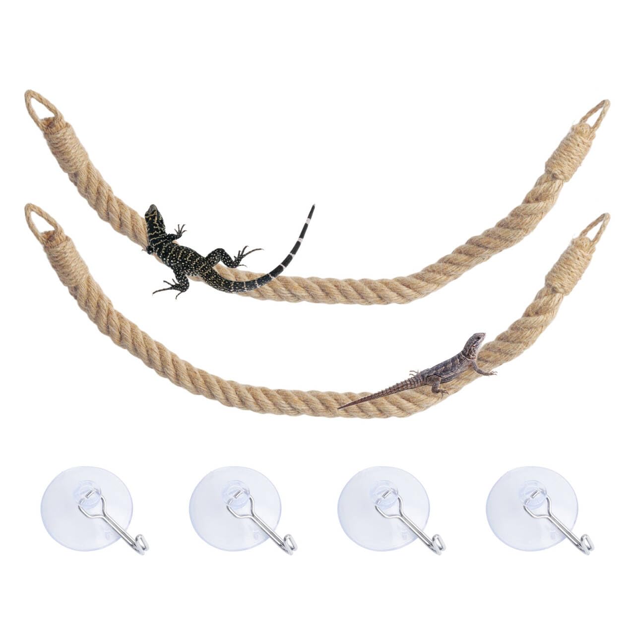 ANMOO 2-Pack Reptile Hanging Climbing Rope Vine with Suction Cups