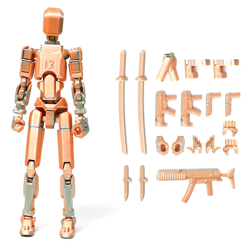 BYUWFGF Titan13 Action Figure Set, Lucky Robot 13 Action Figure, 3D Printed Multi-Jointed Movable Action Figures, Dummy Robot 13 Figures Creative Gifts for Kids Adults（Unassembled）