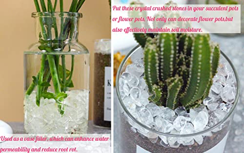 Image of 1lb Clear Quartz Aquarium Gravel Rocks Natural Tumbled Healing Crystal Chips Bulk Gemstones Crushed Stones for Fountain Vase Filler Planters Decorative Fish Tank Potted Reiki Energy Balancing