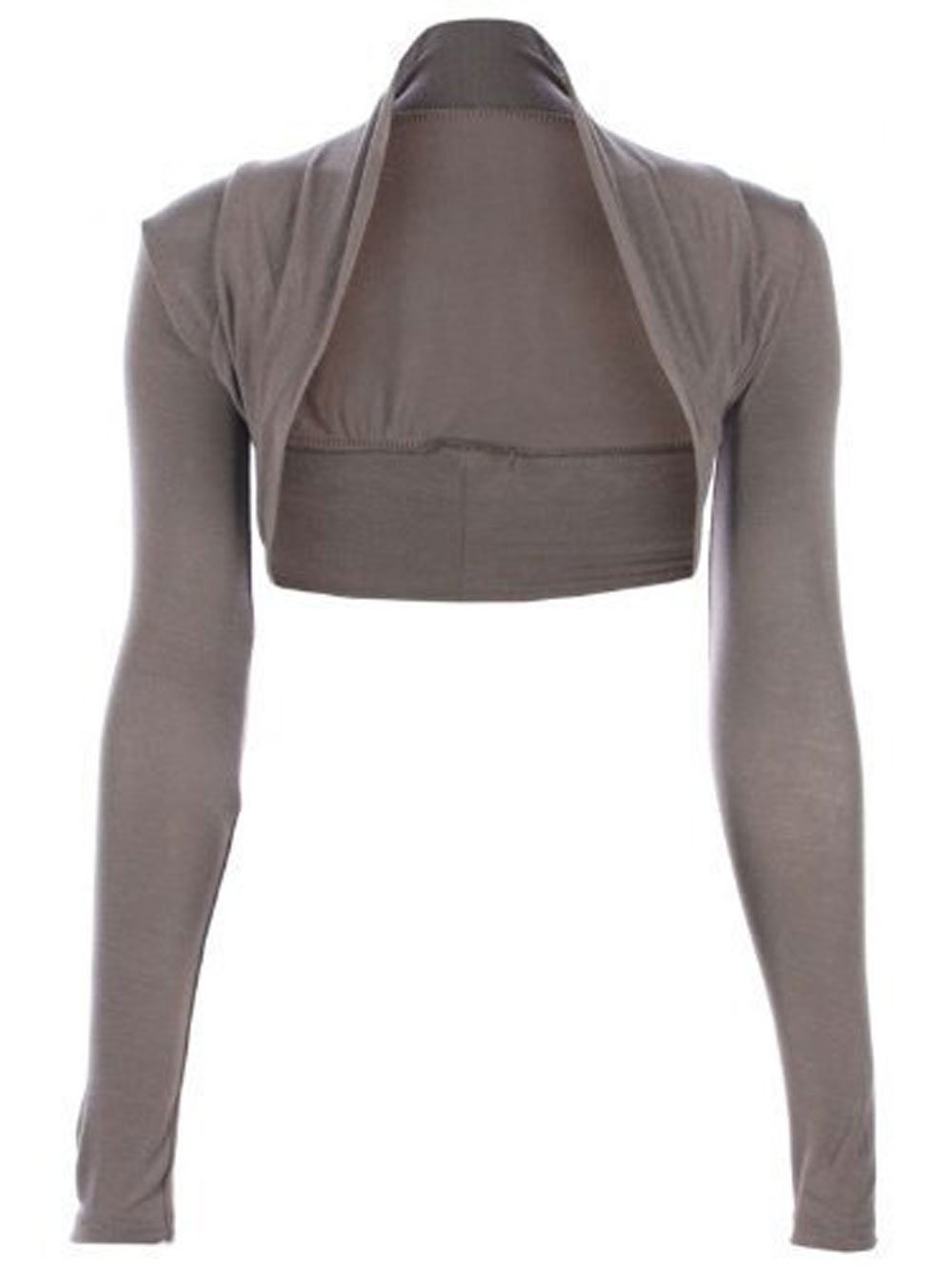 Divadames Women's Mocha Viscose Cropped Plain Shrugs Shrug Size Uk 8