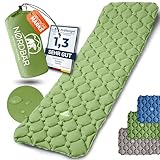 NORDBÄR® Camping Isomatte aufblasbar & Ultraleicht | Iso Luftmatratze kleines Packmaß für Camping, Outdoor & Zelten | Campingmatte, Schlafmatratze, Reisematratze (grün)