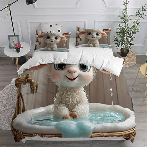 Housse de couette Super King animaux 3D en microfibre 260x220cm