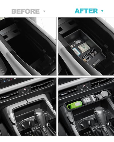 Image of CDEFG 2Pcs for 2026 Mazda CX5 Center Console Organizer for 2026 Mazda CX-5 (S /Select /Preferred /Premium /Premium Plus) Accessories Middle Console Double Trays Storage Box