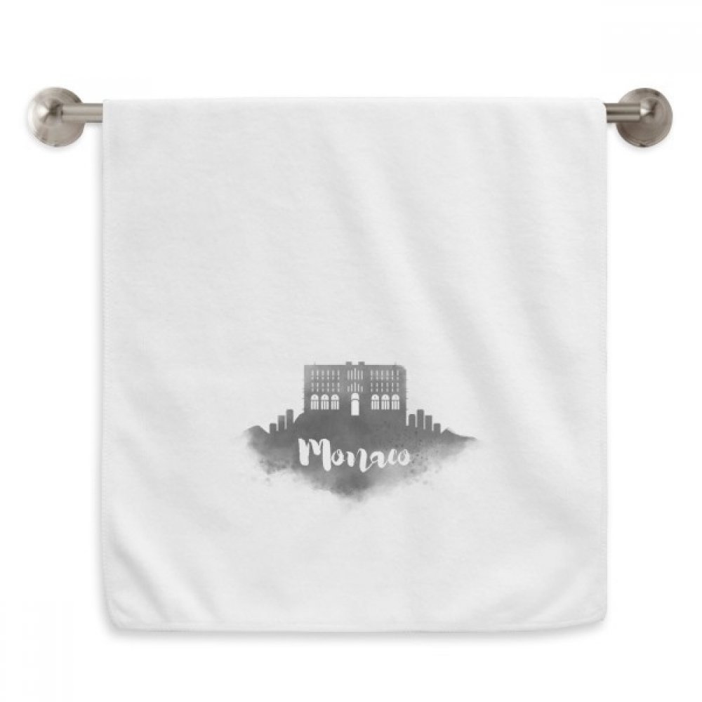 Serviette de toilette Palais Princier de Monaco blanche en coton doux de 13X29 pouces