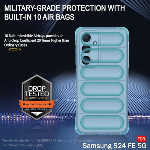 Image of TheGiftKart Liquid Silicon Back Cover Case for Samsung Galaxy S24 FE 5G | Shockproof Military Grade Protection | Micro-Fibre Cloth On Inner Side | Anti-Slip Grip Cover for Samsung S24 FE (TPU, Blue)