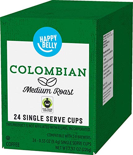 Image of Happy Belly Medium Roast Coffee Pods | Colombian | Keurig Compatible | 24 Count | Pack of 2