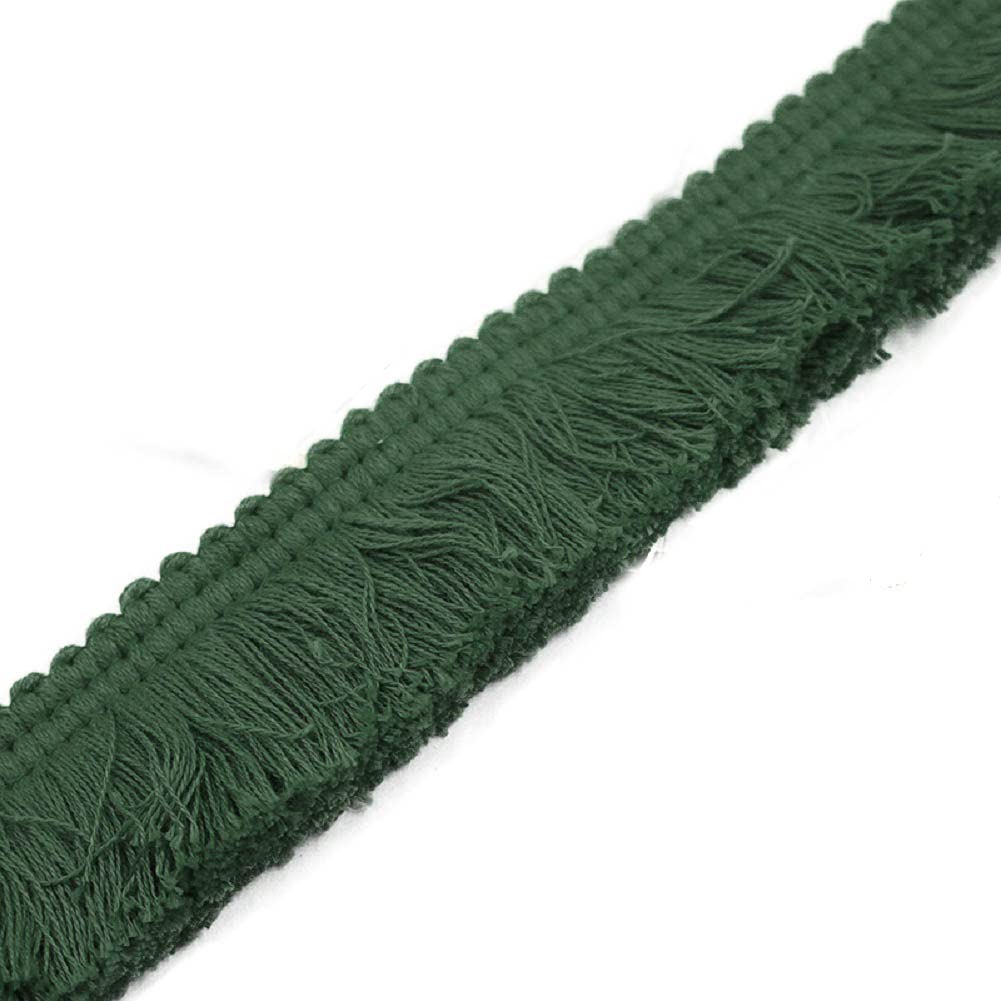Yalulu 5 Meters Fringe Tassel Trim, 3.8cm Tassels Lace Edge Trim Fringe Embroidered Ribbon for Clothing Wedding Curtains Home Decors (Dark Green)