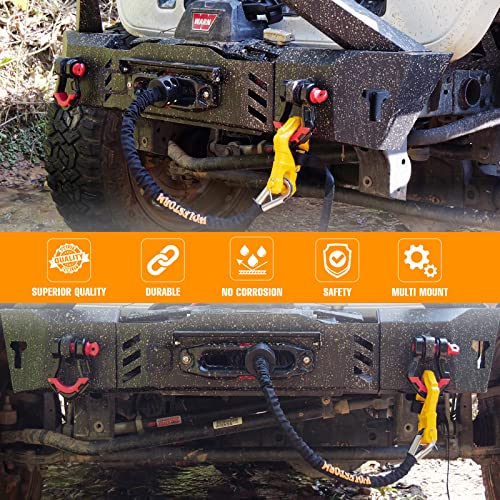 Wolfstorm Steel Heavy Duty Winch Hook With Safety Spring Latch And Winch Cable Hook Stopper,Waterproof Special Design Winch Hook,Yellow #TOP1