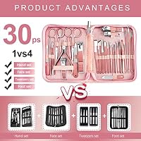 Manicure Set 30 in 1 Nail Clipper set, REDFLOW nail clippers, fingernail & toenail clippers, Manicure Tools, pedicure tools, Suitable for Travel Manicure Kit, Nail Set Kit With Everything Profe — image 2
