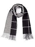Inca Fashions - 100% Baby Alpaca Wool - Double-Sided Reversible Unisex Scarf - Multiple Colors and Styles (Black & Ivory)
