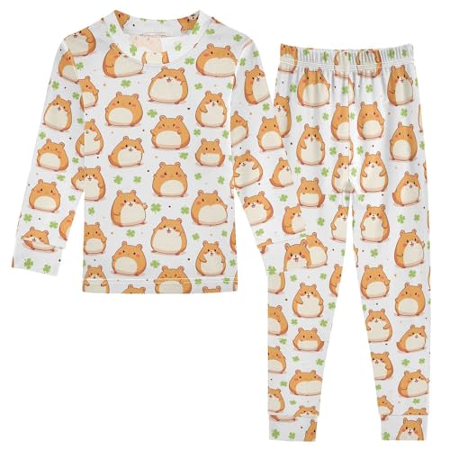 ALAZA Animal Mouse Cartoon 2 Piece Pajama Set Long Sleeve Top and Pants Sleepwear Unisex