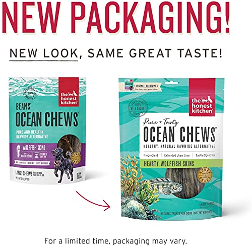 Pet Faves (3 Pack Of 6Oz) The Honest Kitchen Wolffish Ocean Chews Grain Free Dog Chew Treats – Natural Human Grade Dehydrated Fish Skins (6 Oz Each) With 10Ct Wipes #TOP4
