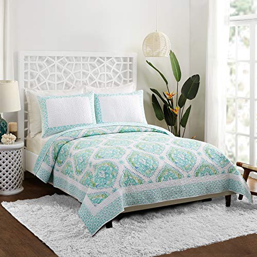 Dena Home Bohemian Breeze Quilt and 2 Shams, 3-Piece Reversible