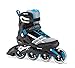Rollerblade Macroblade 84 Women's Adult Fitness Inline Skate, White and Cyan Blue, Performance Inline Skates