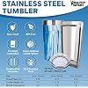 Healthy Human Stainless Steel Tumbler with Straw | Splash Proof Insulated Travel Cruiser Cup | Eco-Friendly Coffee Tumblers with Straws Cleaner & Splash Proof Lid (12oz, Ocean Tide)