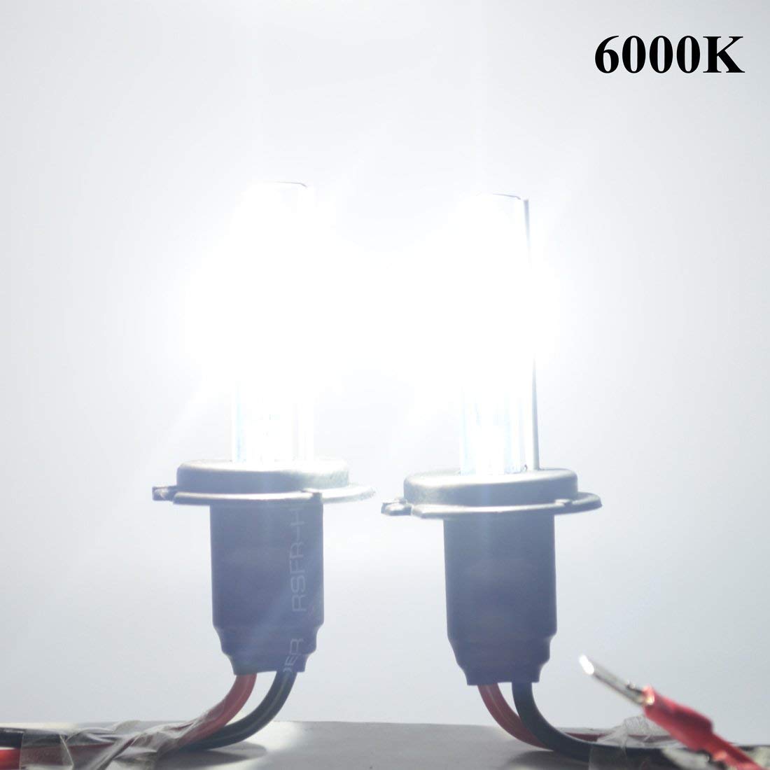 Safego Ac 55W H7 Xenón 6000K Hid Luz de Xenon Headlight Lámpara de H7 55W Bombilla de Repuesto Hid Bombillas de Coche Faros de Xenon Luces Auto Lamparas Coche Luz de Color Blanco