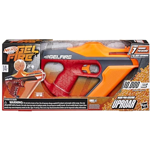 Image of Nerf Pro Gelfire Uproar Full Auto Blaster, 150 FPS, 10,000 Gelfire Rounds, 400 Round Hopper, Eyewear, Ages 14+