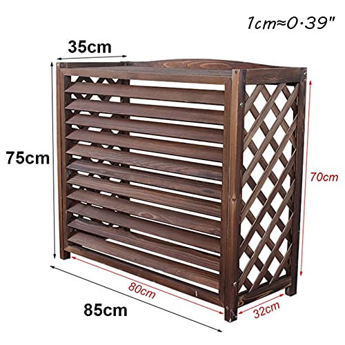 Cache-climatiseur extérieur en bois de balcon et support plantes - 8