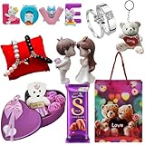Saugat Traders Valentine Week Gift Combo for Girlfriend, Boyfriend - Pack of 7 Days Valentine Gift Hamper with Carry Bag