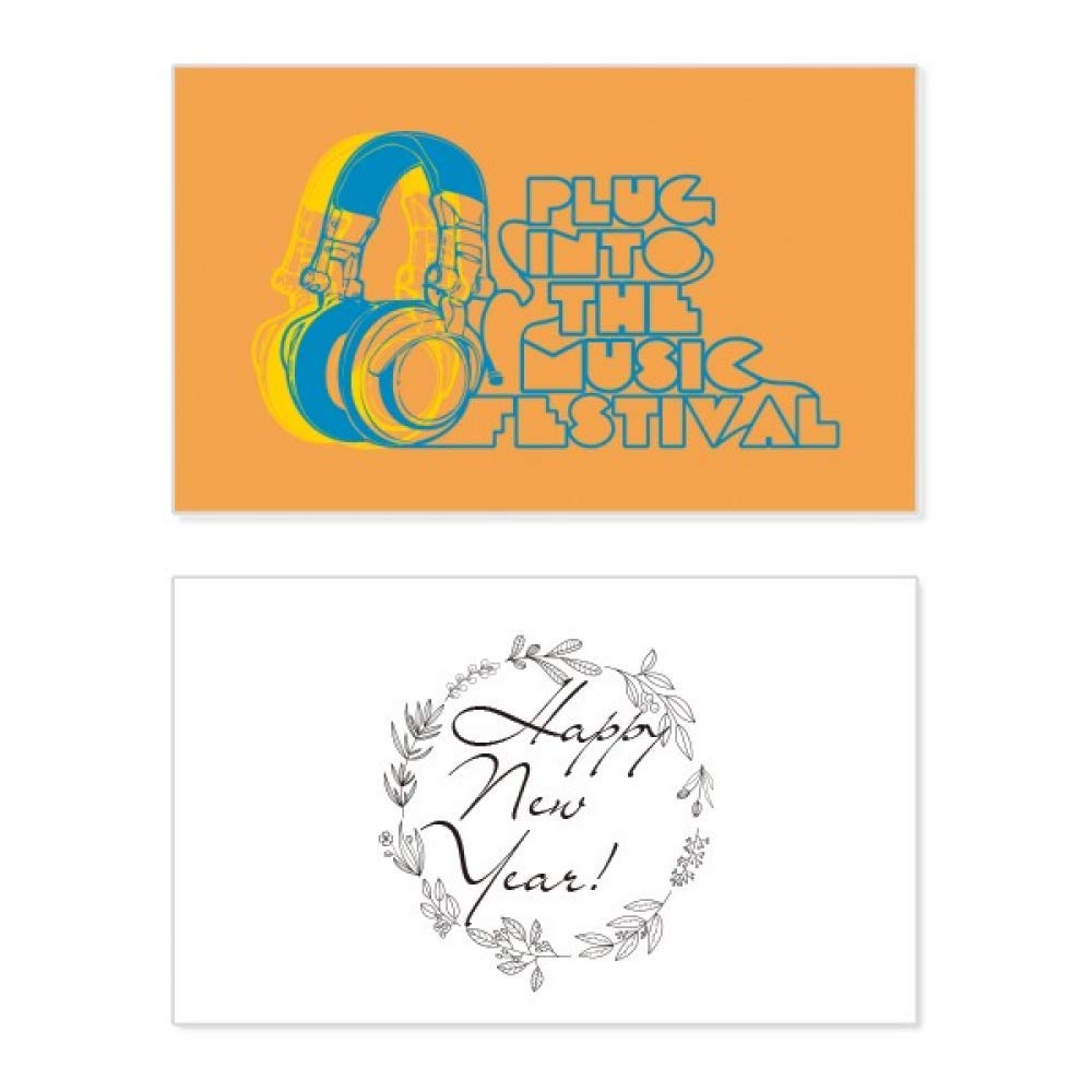 Tarjeta conmemorativa de año nuevo musical para amantes del diseño y los audífonos 5