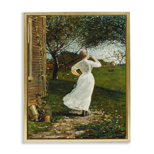 'Classic Woman Instrument Rural Vintage House'| Floating Frame Canvas Art