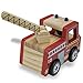 Wooden Wheels Natural Beechwood Chunky Cars and Vehicles Imagination Generation | For Children +12 Months | Red Firetruck
