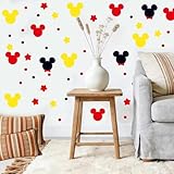 108PCS Cartoon Wall Decals Self Adhesive PVC Wall Stickers 6 Sheets Waterproof Cute Indoor Decor Kids Room Nursery Bedroom Playroom Party Birthday Baby Shower Boy Girl Decoration