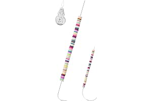 ASTER Curved Bead Spinner Hook and Big Eye Beading Needles Set