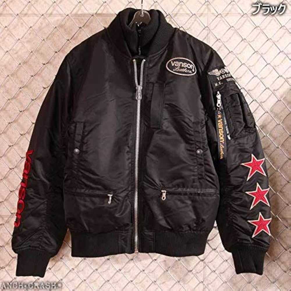 VANSON フライングスター MA-1 フライトジャケット NVJK-702 Amazon | [バンソン] フライングスター 刺繍 MA-1 フライト